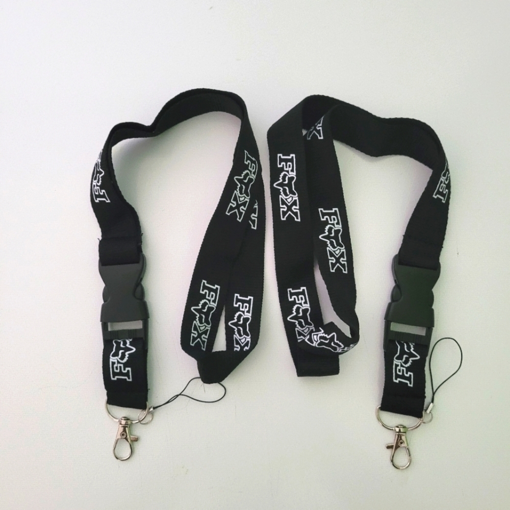 2 Fox Black logo Lanyards